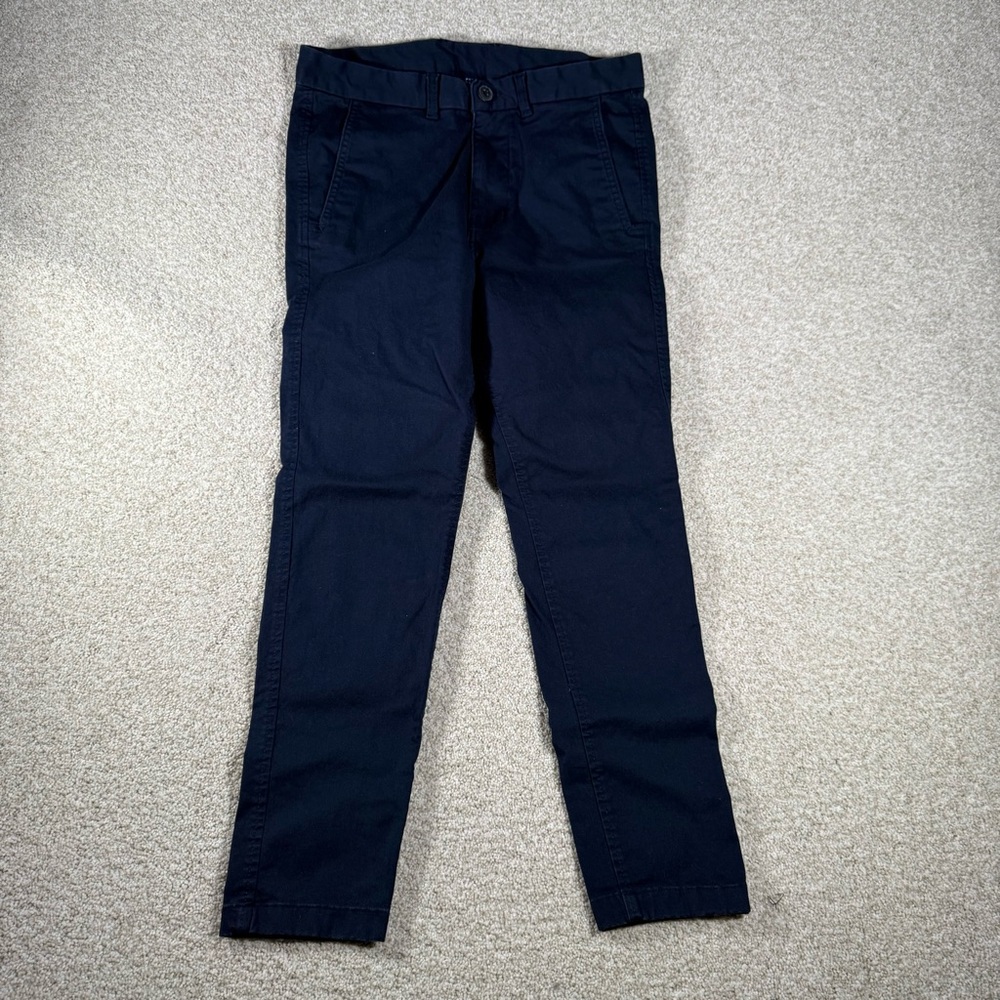 H&M Divided Chino Navy Blue Pants Men's 30x30 Flat Front Slash Pocket